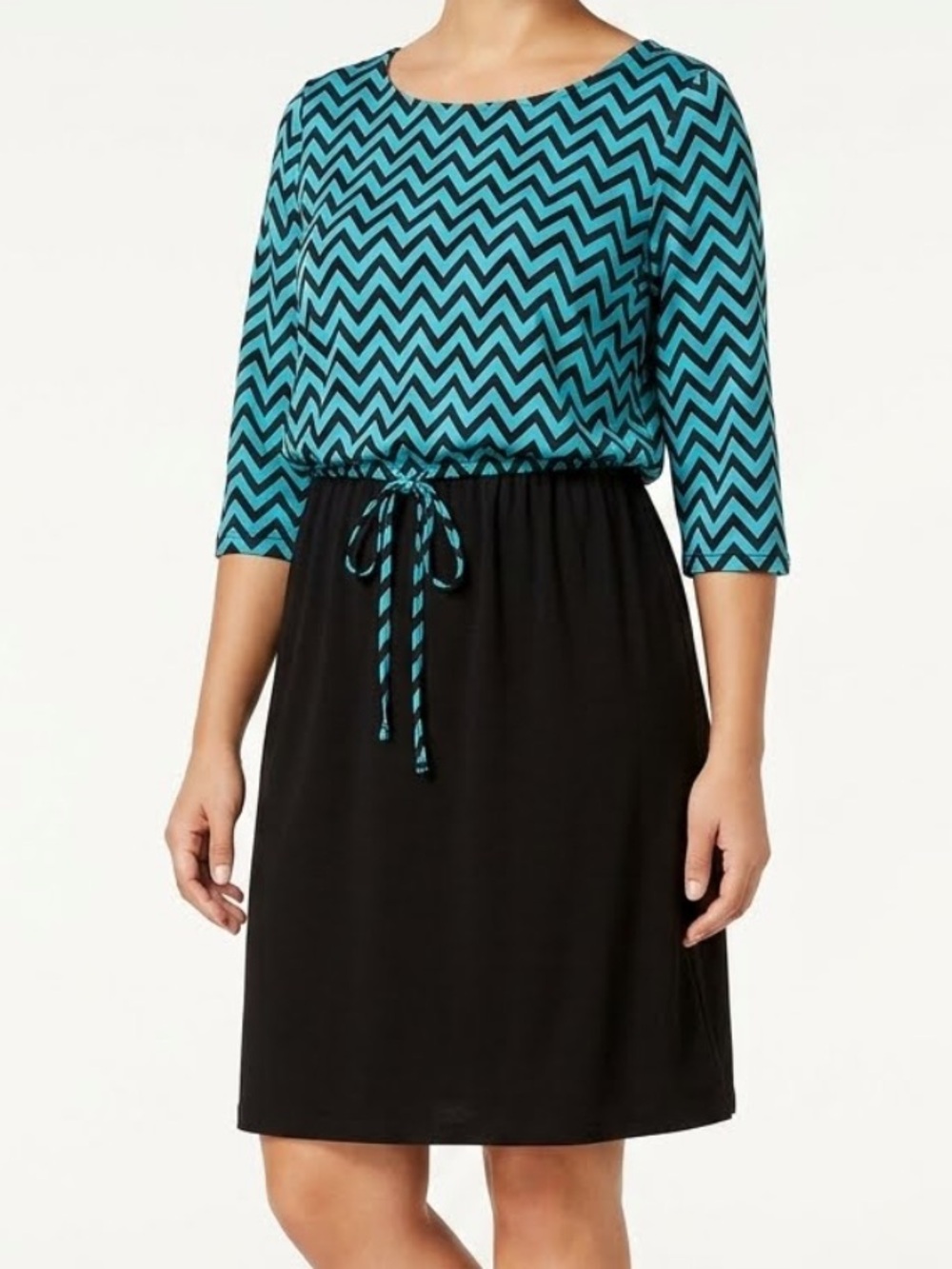 Chevron torquoise and black dress